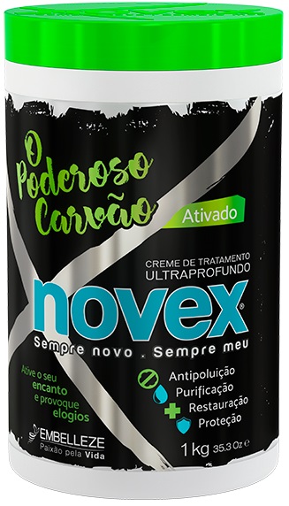 Creme Trat Caracol Poderosos Carvao Novex 1Kg