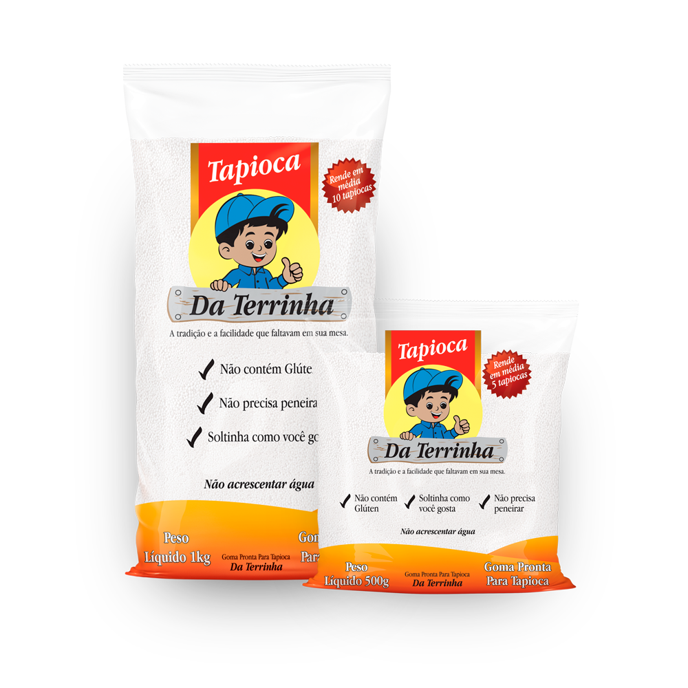Goma de Tapioca Hidratada Da Terrinha 14x500Gr e 12x1Kg